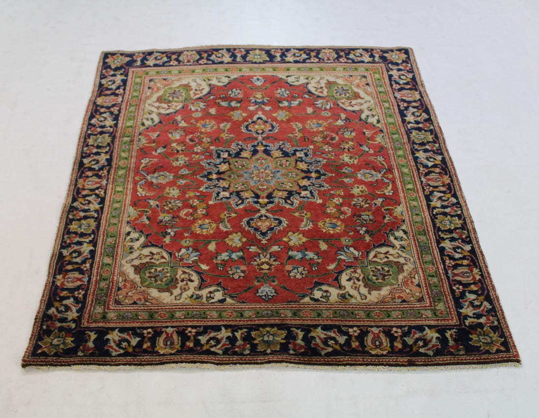 Handmade Antique, Vintage oriental Persian Yazd rug - 170 X 140 cm
