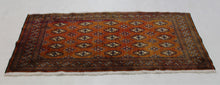 Load image into Gallery viewer, Handmade Antique, Vintage oriental Persian Turkaman rug - 140 X 65 cm
