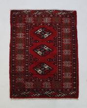 Load image into Gallery viewer, Handmade Antique, Vintage oriental Persian Turkaman rug - 95 X 61 cm
