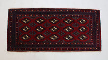 Load image into Gallery viewer, Handmade Antique, Vintage oriental Persian Turkaman rug -60 X 130 cm
