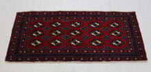 Load image into Gallery viewer, Handmade Antique, Vintage oriental Persian Turkaman rug - 57 X 122 cm
