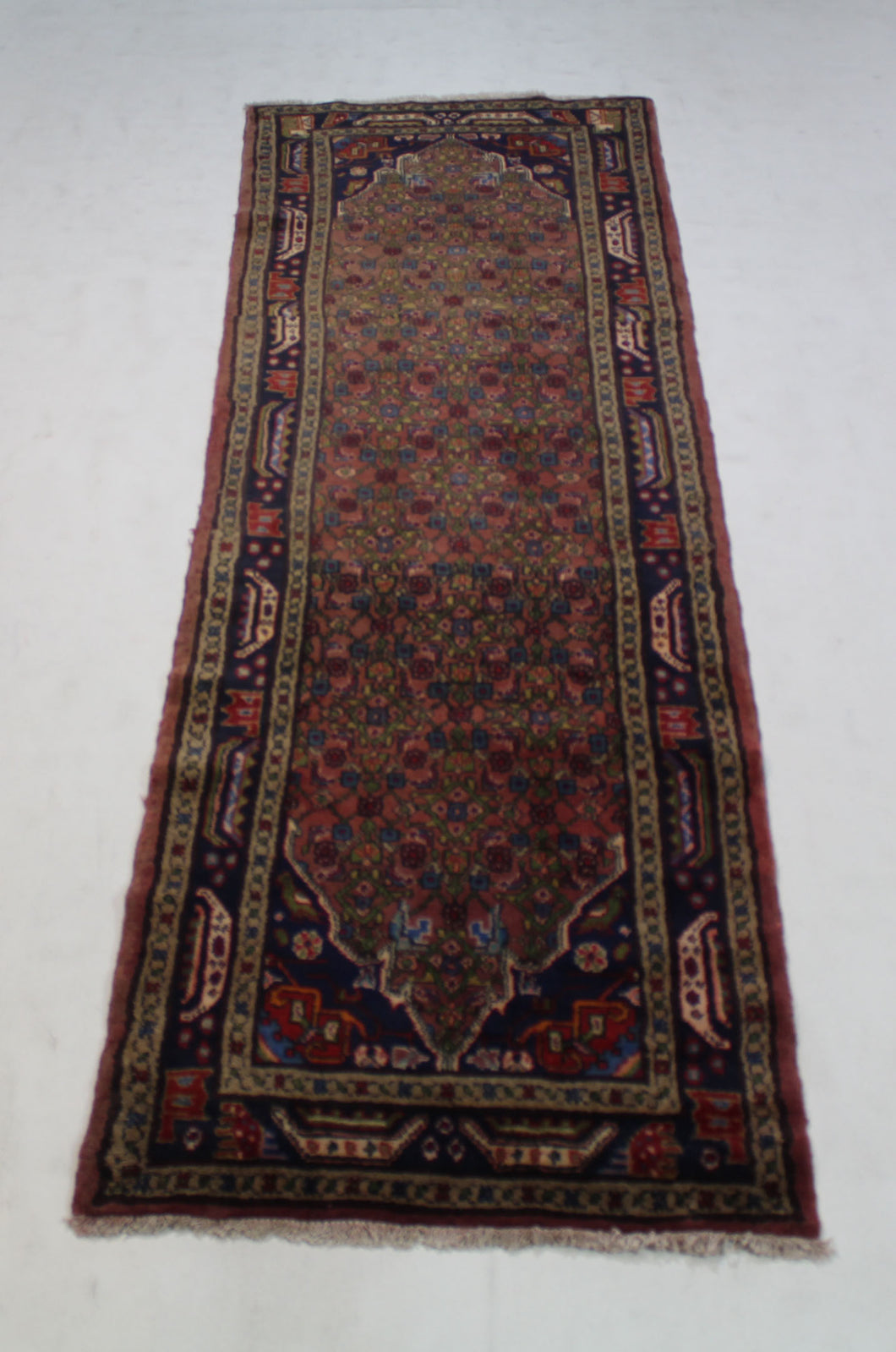 Handmade Antique, Vintage oriental Persian Savah rug - 256 X 73 cm