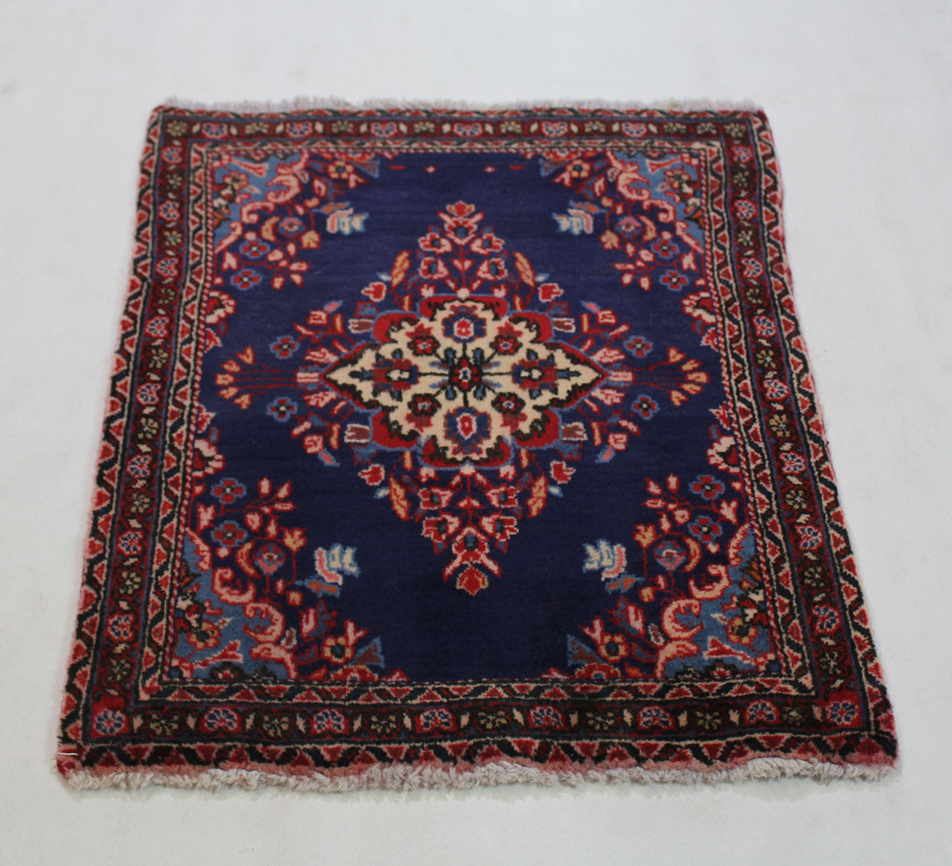 Handmade Antique, Vintage oriental Persian Mahal rug - 80 X 62 cm