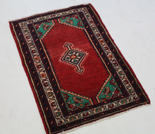 Load image into Gallery viewer, Handmade Antique, Vintage oriental Persian Sharbaf rug - 105 X 61 cm
