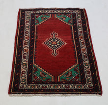 Load image into Gallery viewer, Handmade Antique, Vintage oriental Persian Sharbaf rug - 105 X 61 cm
