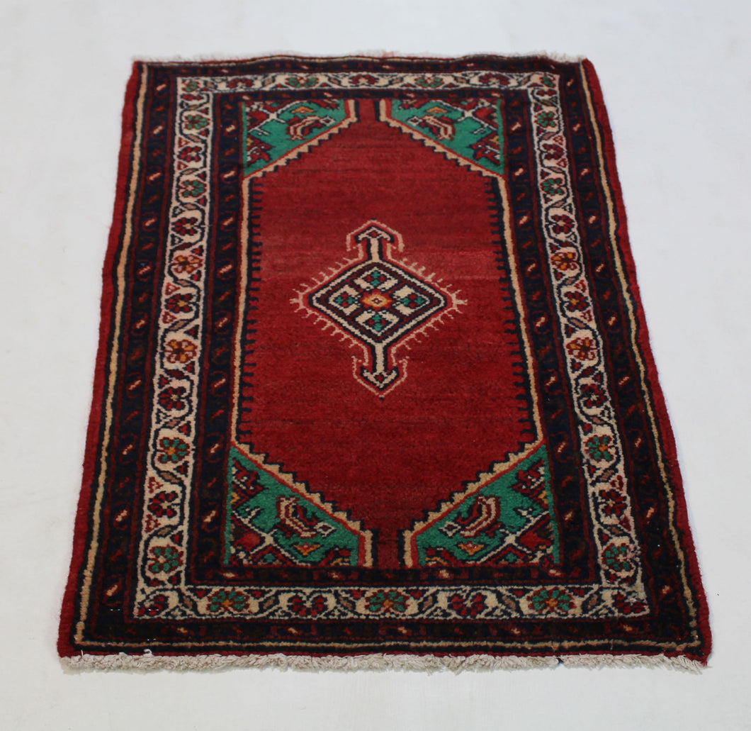 Handmade Antique, Vintage oriental Persian Sharbaf rug - 105 X 61 cm