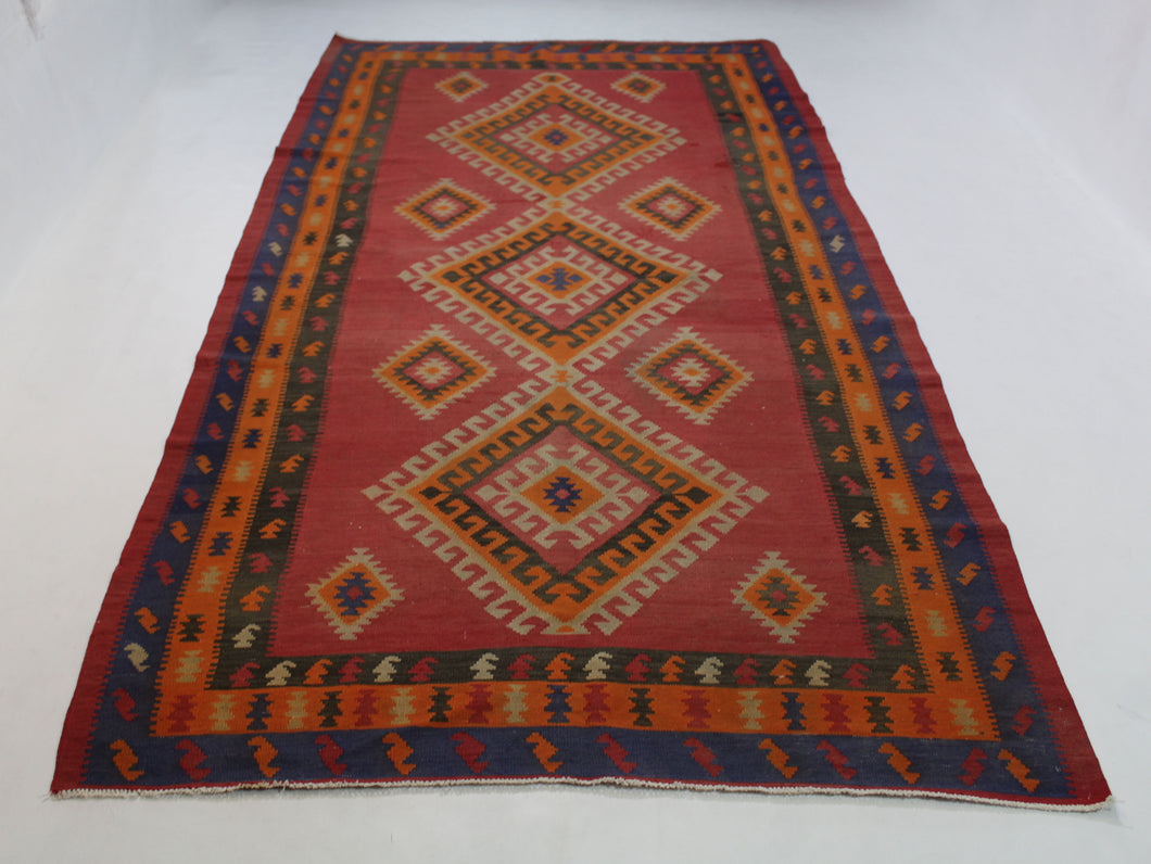 Handmade Antique, Vintage oriental Persian Qashqai gilim - 340 X 162 cm
