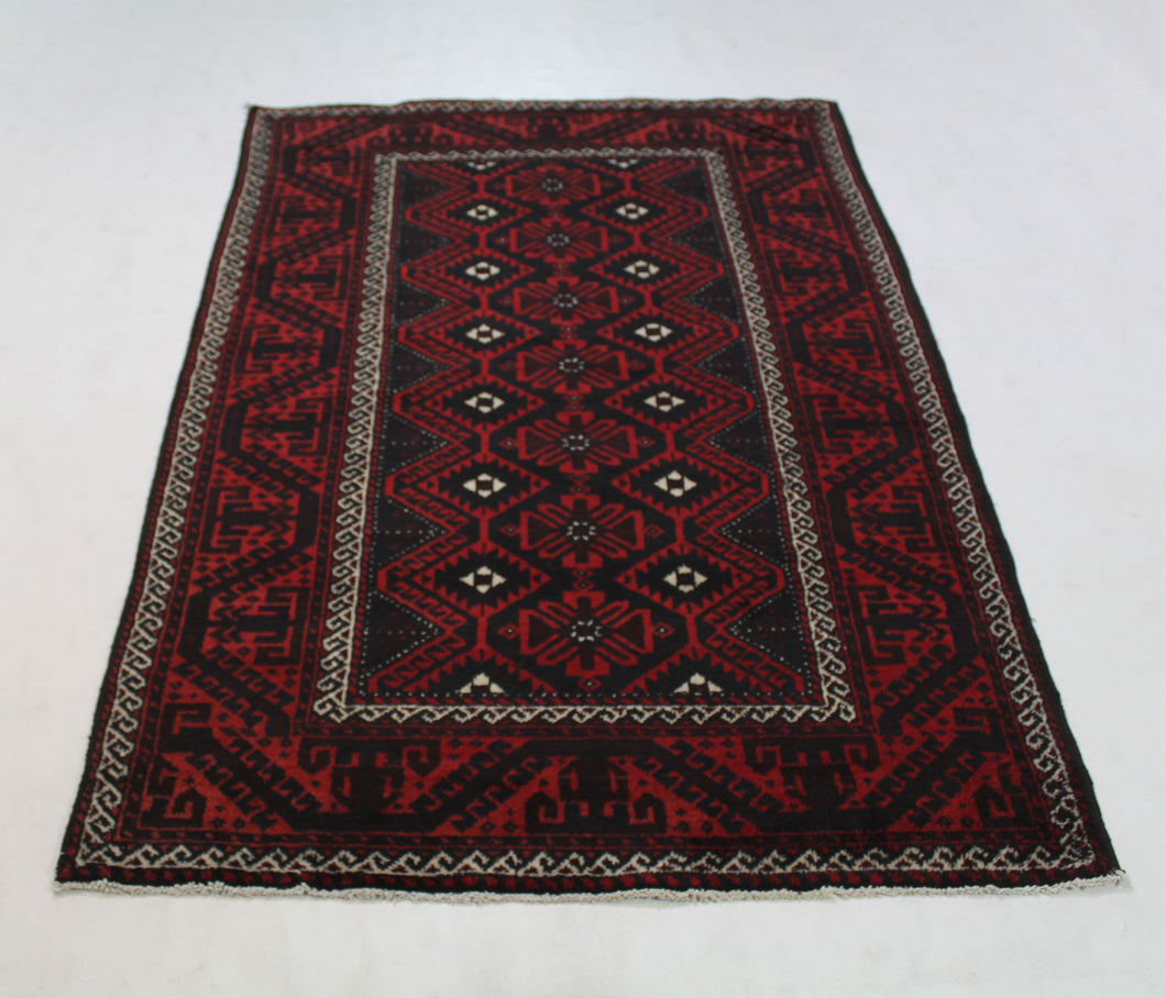 Handmade Antique, Vintage oriental Persian Baluch rug - 207 X 128 cm