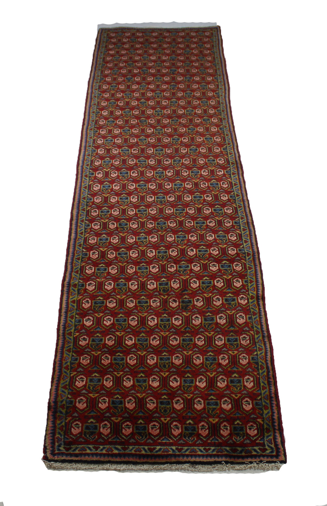 Handmade Antique, Vintage oriental Persian Arak rug - 340 X 68 cm