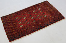 Load image into Gallery viewer, Handmade Antique, Vintage oriental Persian Turkaman rug - 58 X 115 cm
