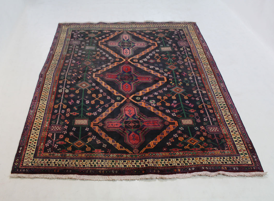 Handmade Antique, Vintage oriental Persian Afshar rug - 224 X 166 cm