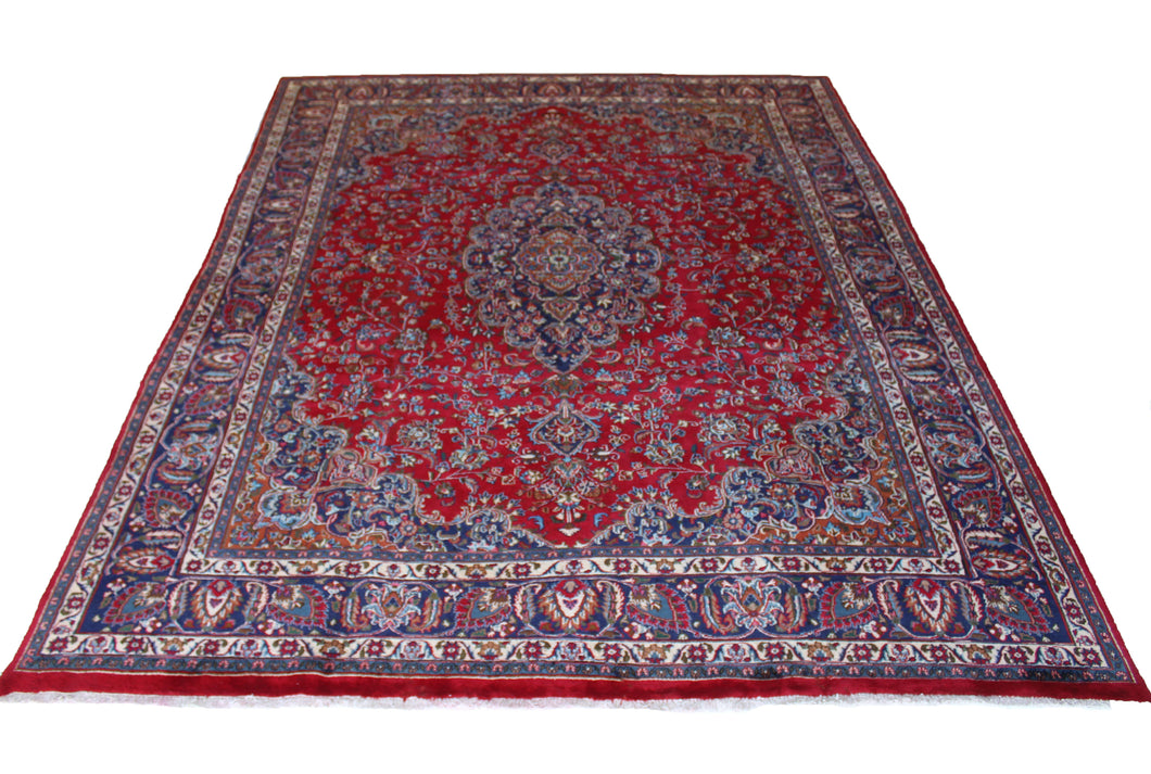 Handmade Antique, Vintage oriental Persian Mashad rug - 385 X 290 cm
