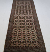 Load image into Gallery viewer, Handmade Antique, Vintage oriental Persian Turkaman rug - 245 X 85 cm
