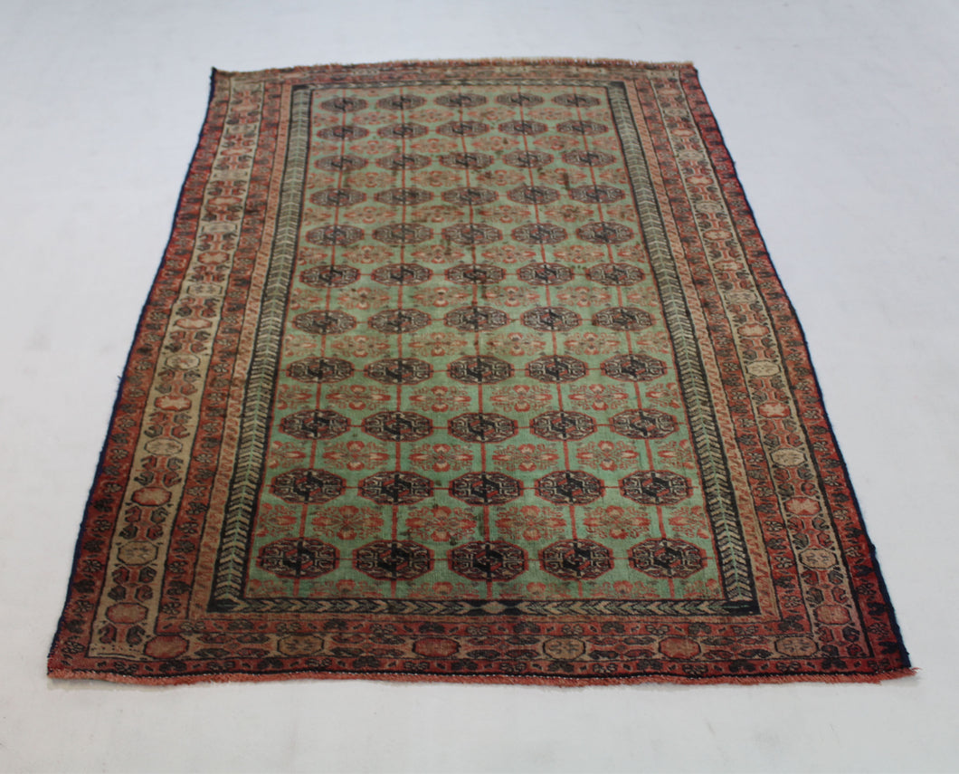 Handmade Antique, Vintage oriental Persian Turkaman rug - 180 X 115 cm
