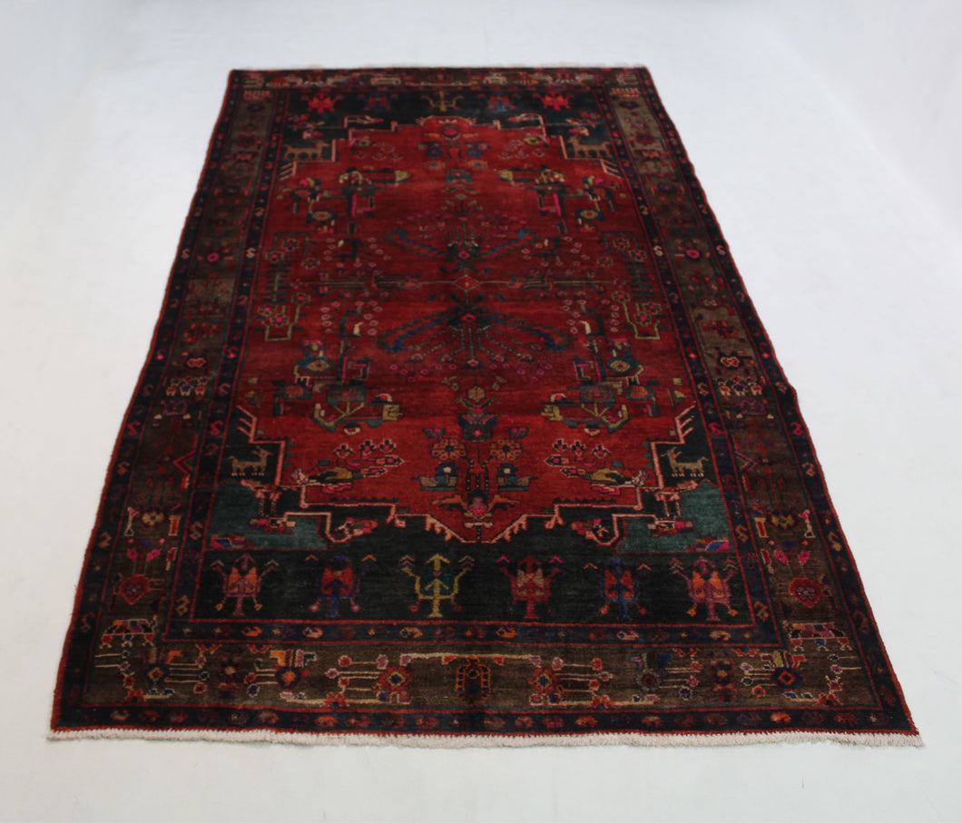 Handmade Antique, Vintage oriental Persian Malayer rug - 300 X 155 cm