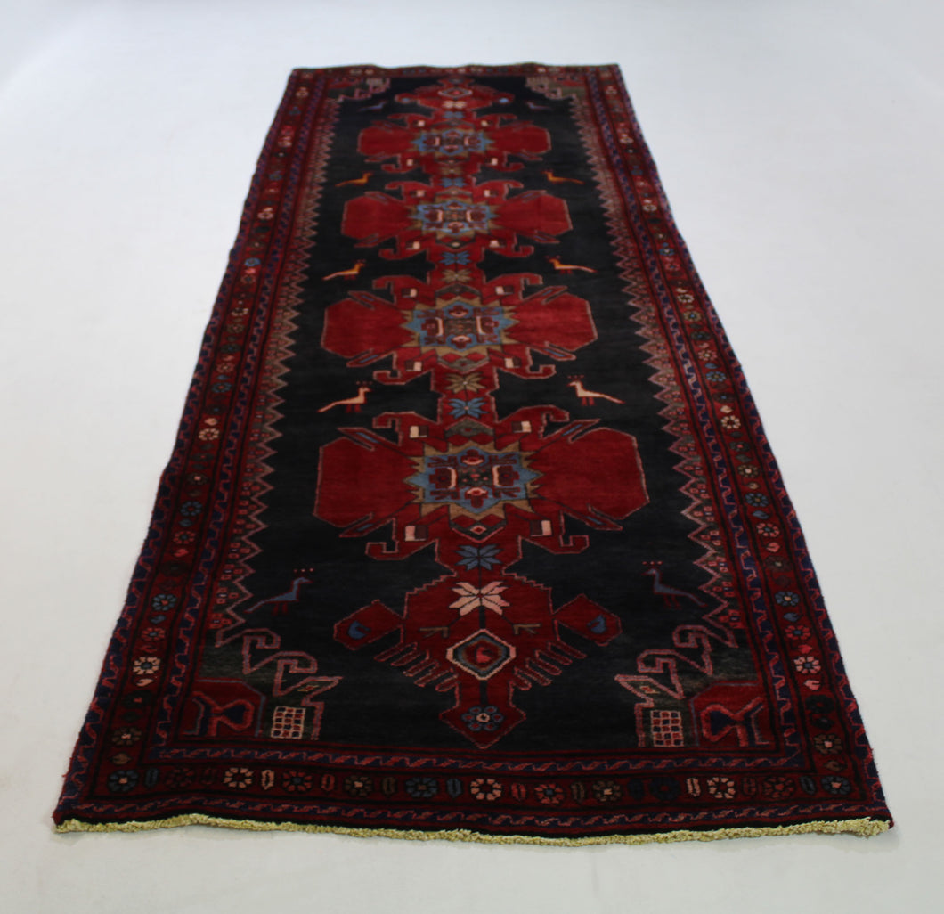 Handmade Antique, Vintage oriental Persian Sarab rug - 310 X 100 cm