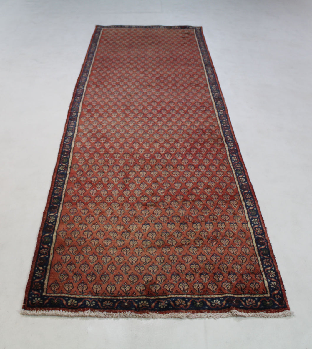 Handmade Antique, Vintage oriental Persian  Arak rug - 275 X 90 cm
