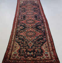 Load image into Gallery viewer, Handmade Antique, Vintage oriental Persian Hamedan rug - 390 X 105 cm
