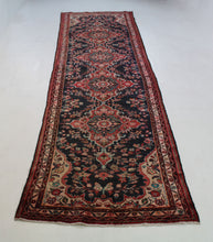 Load image into Gallery viewer, Handmade Antique, Vintage oriental Persian Hamedan rug - 390 X 105 cm
