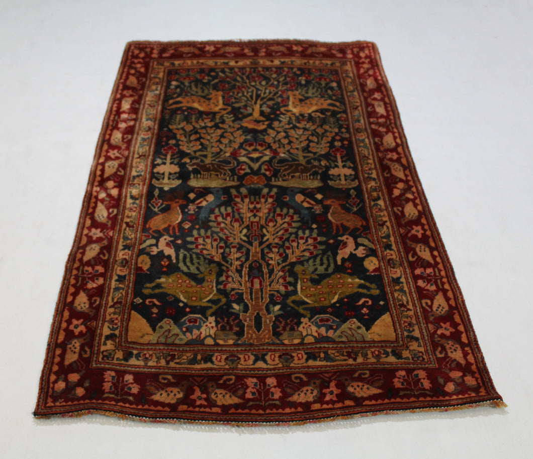 Handmade Antique, Vintage oriental Persian Sarab rug - 148 X 83 cm