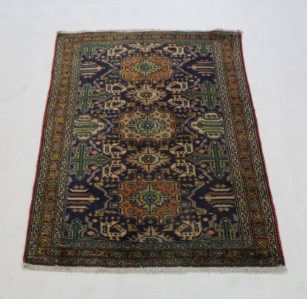 Handmade Antique, Vintage oriental Persian Tabriz rug - 95 X 70 cm