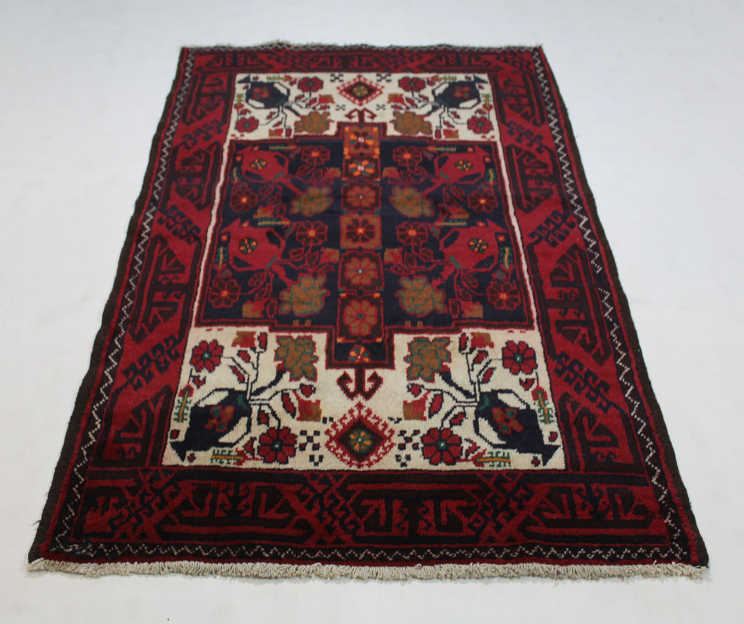 Handmade Antique, Vintage oriental Persian  Baluch rug - 178 X 100 cm