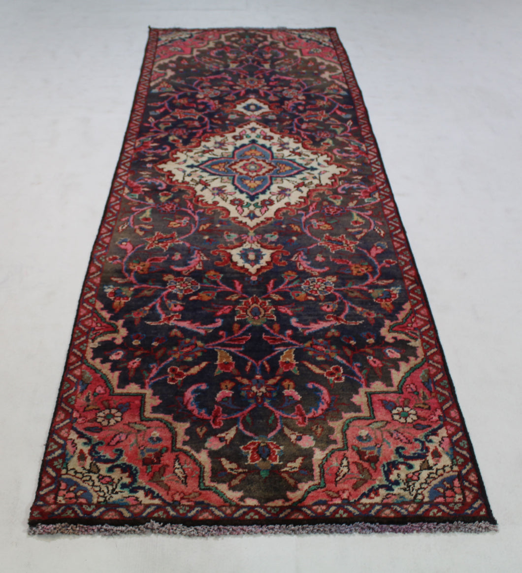 Handmade Antique, Vintage oriental Persian Nahavand rug - 270 X 80 cm