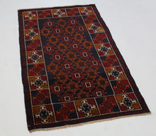 Load image into Gallery viewer, Handmade Antique, Vintage oriental Persian Baluch rug -140 X 87 cm
