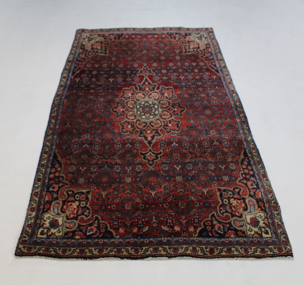 Handmade Antique, Vintage oriental Persian Bijar rug - 220 X 110 cm