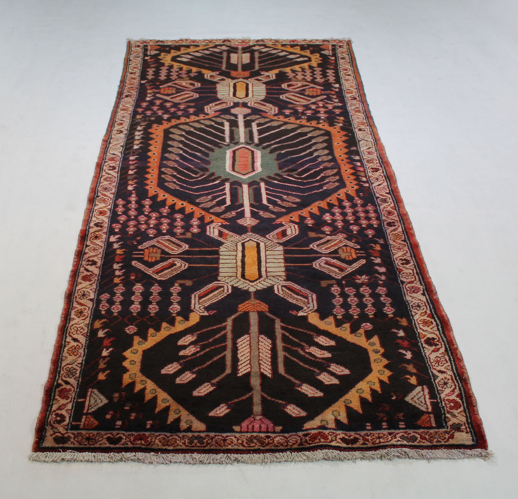 Handmade Antique, Vintage oriental Persian Mosel rug - 285 X 115 cm