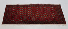 Load image into Gallery viewer, Handmade Antique, Vintage oriental Persian Turkaman rug - 135 X 55 cm
