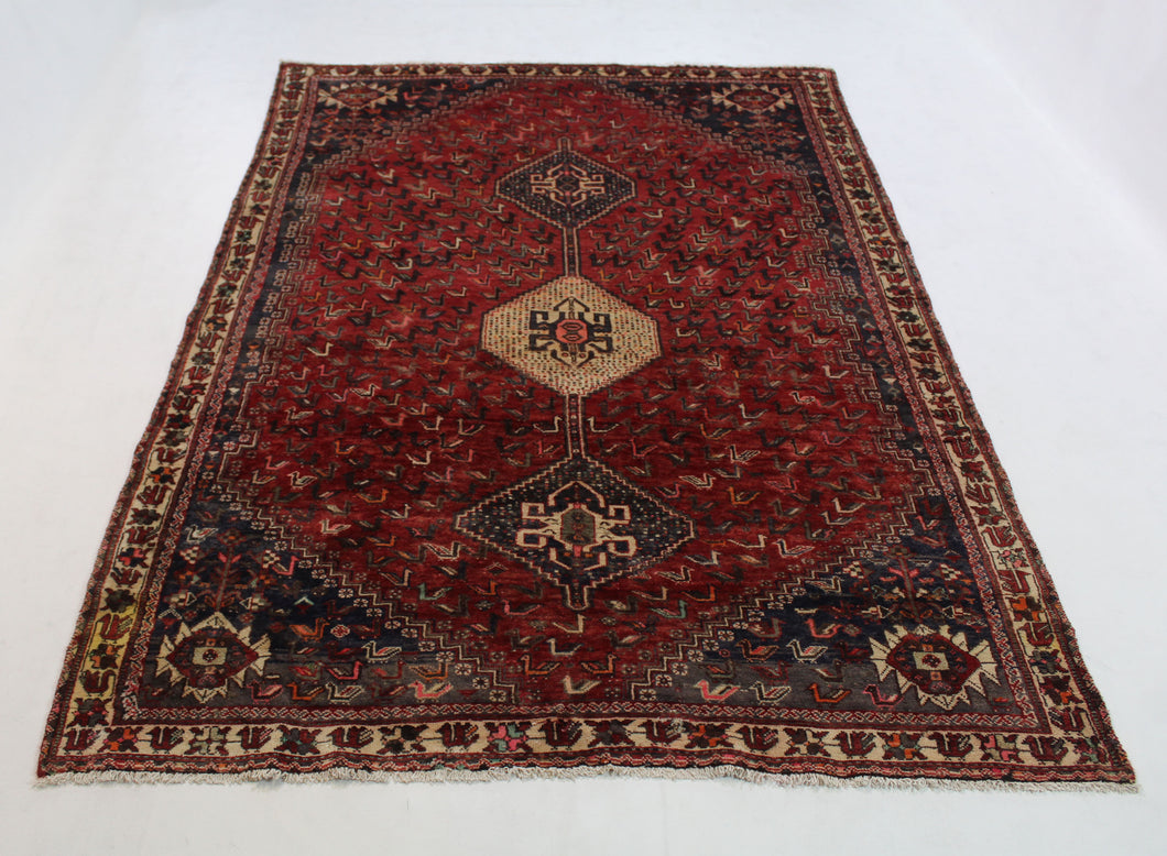 Handmade Antique, Vintage oriental Persian Afshar rug - 258 X 165 cm
