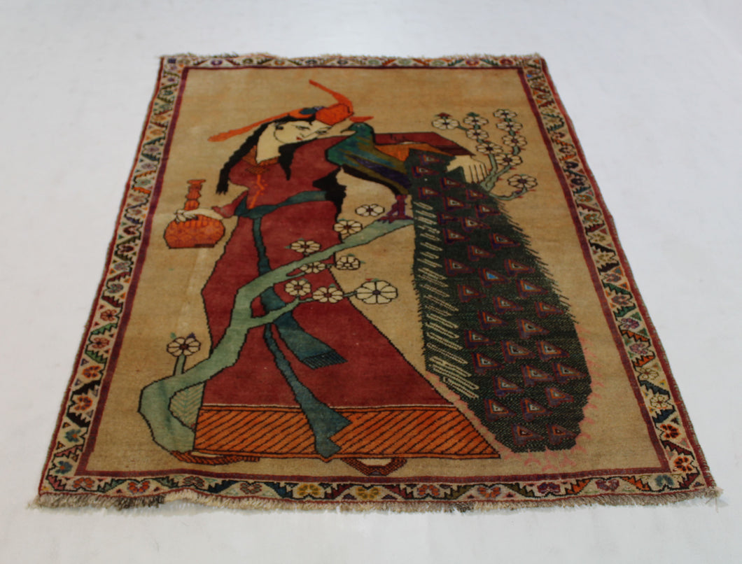 Handmade Antique, Vintage oriental Persian Shiraz gabbe - 164 X 128 cm