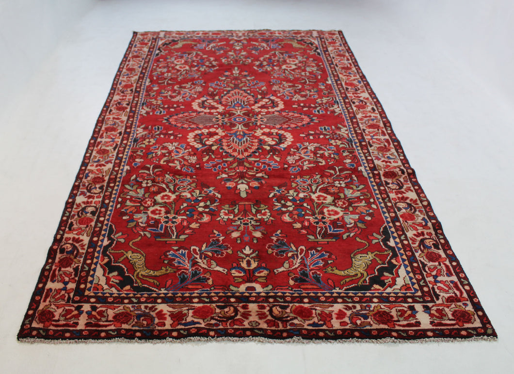 Handmade Antique, Vintage oriental Persian Mazlaghan rug - 325 X 155 cm