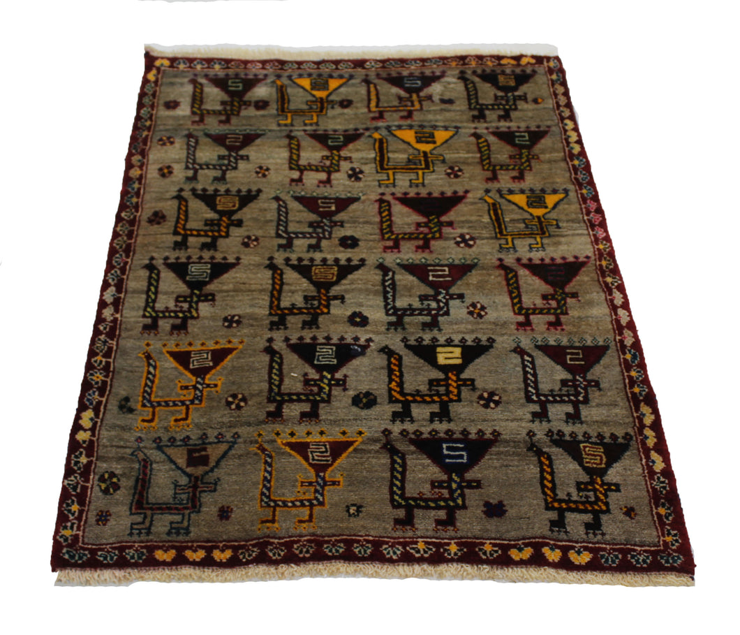 Handmade Antique, Vintage oriental Persian Turkaman rug - 148 X 107 cm