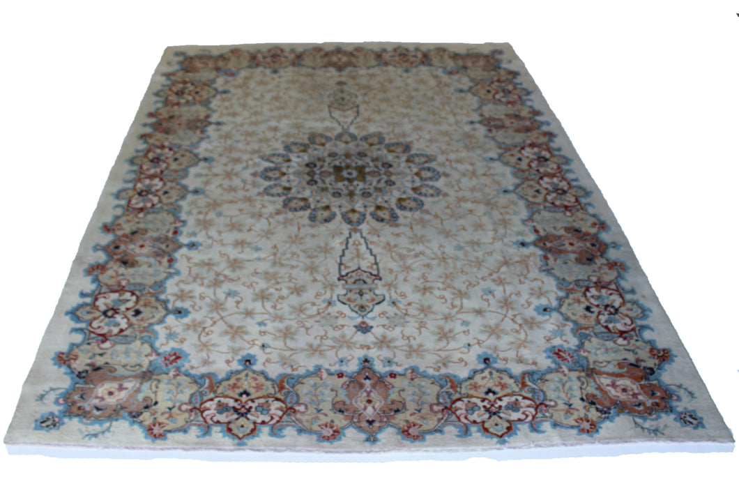Handmade Antique, Vintage oriental Persian Kashan rug - 375 X 269 cm