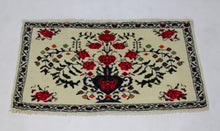 Load image into Gallery viewer, Handmade Antique, Vintage oriental Persian Tabriz rug - 95 X 50 cm
