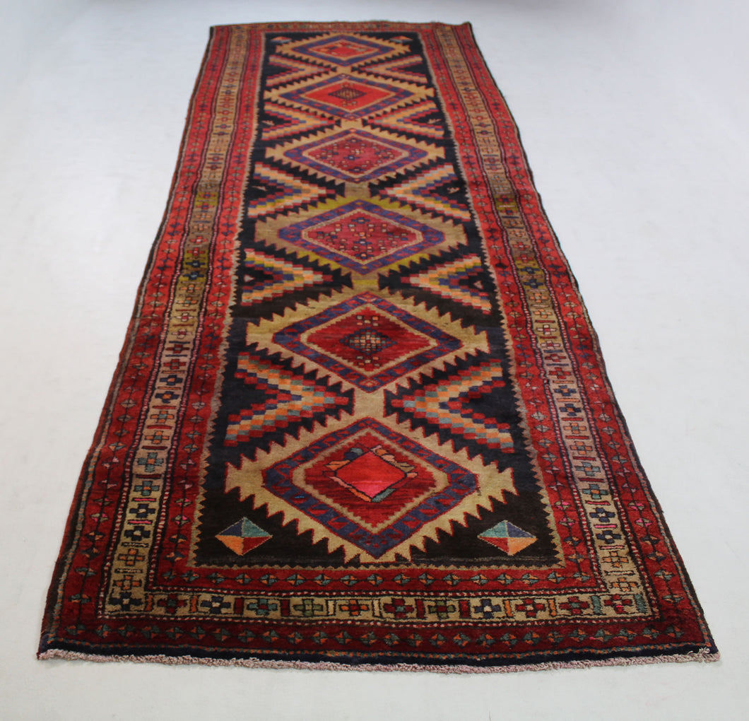 Handmade Antique, Vintage oriental Persian Sarab rug - 310 X 125 cm