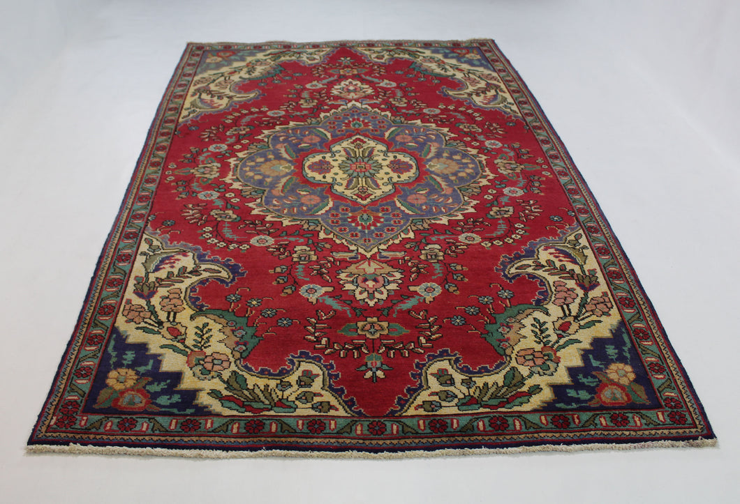 Handmade Antique, Vintage oriental Persian Tabriz rug - 248 X 157 cm