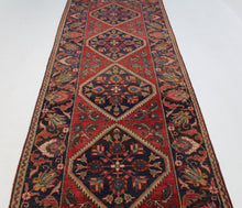 Load image into Gallery viewer, Handmade Antique, Vintage oriental Persian Heris rug - 320 X 112 cm
