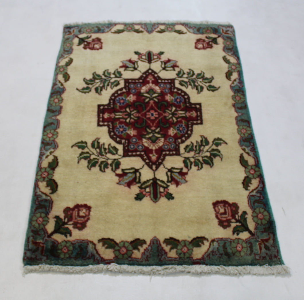 Handmade Antique, Vintage oriental Persian Tabriz rug - 110 X 73 cm