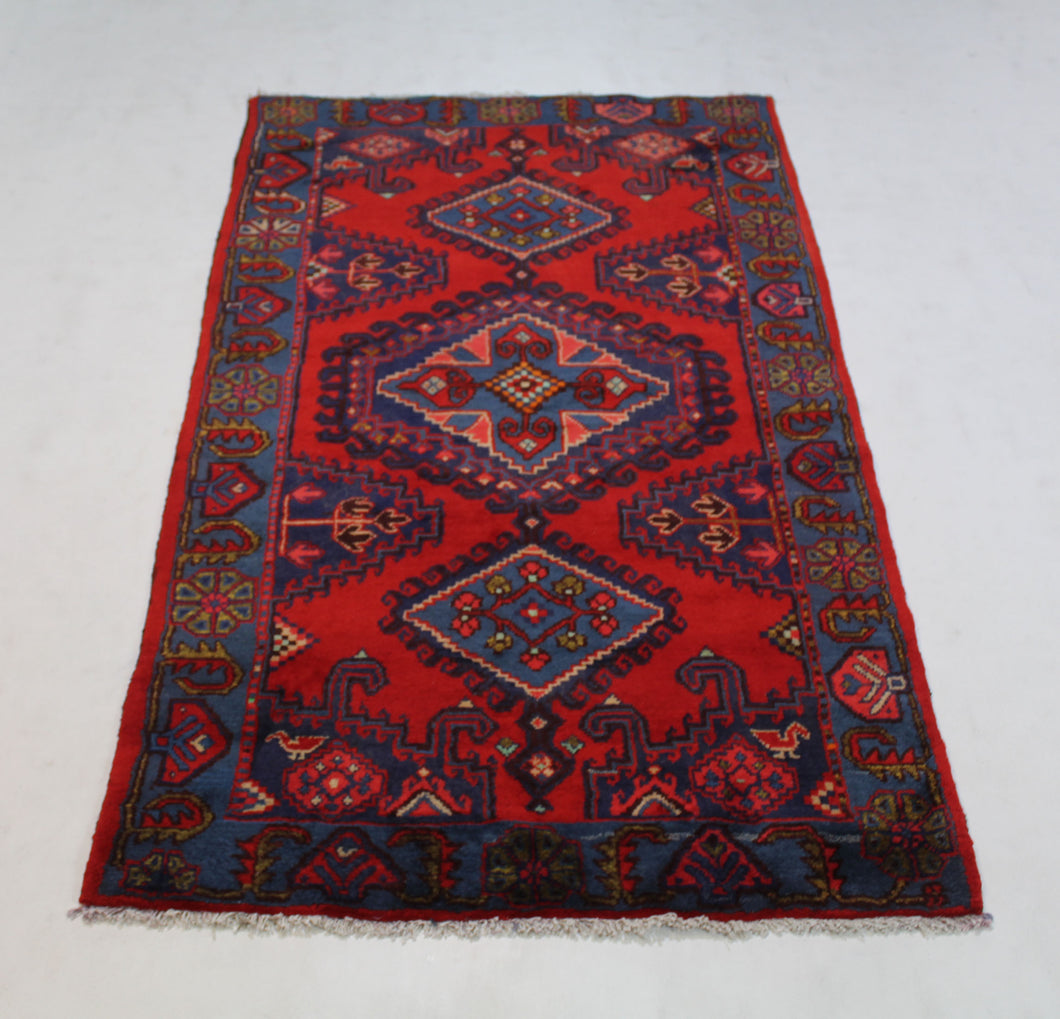 Handmade Antique, Vintage oriental Persian Vis  rug - 205 X 107 cm