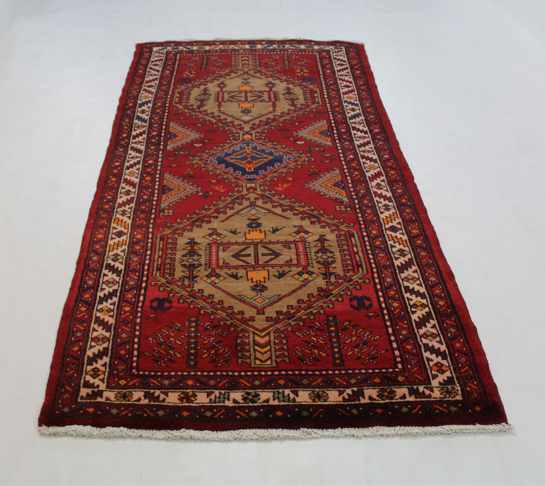 Handmade Antique, Vintage oriental Persian Sarab rug - 229 X 110 cm