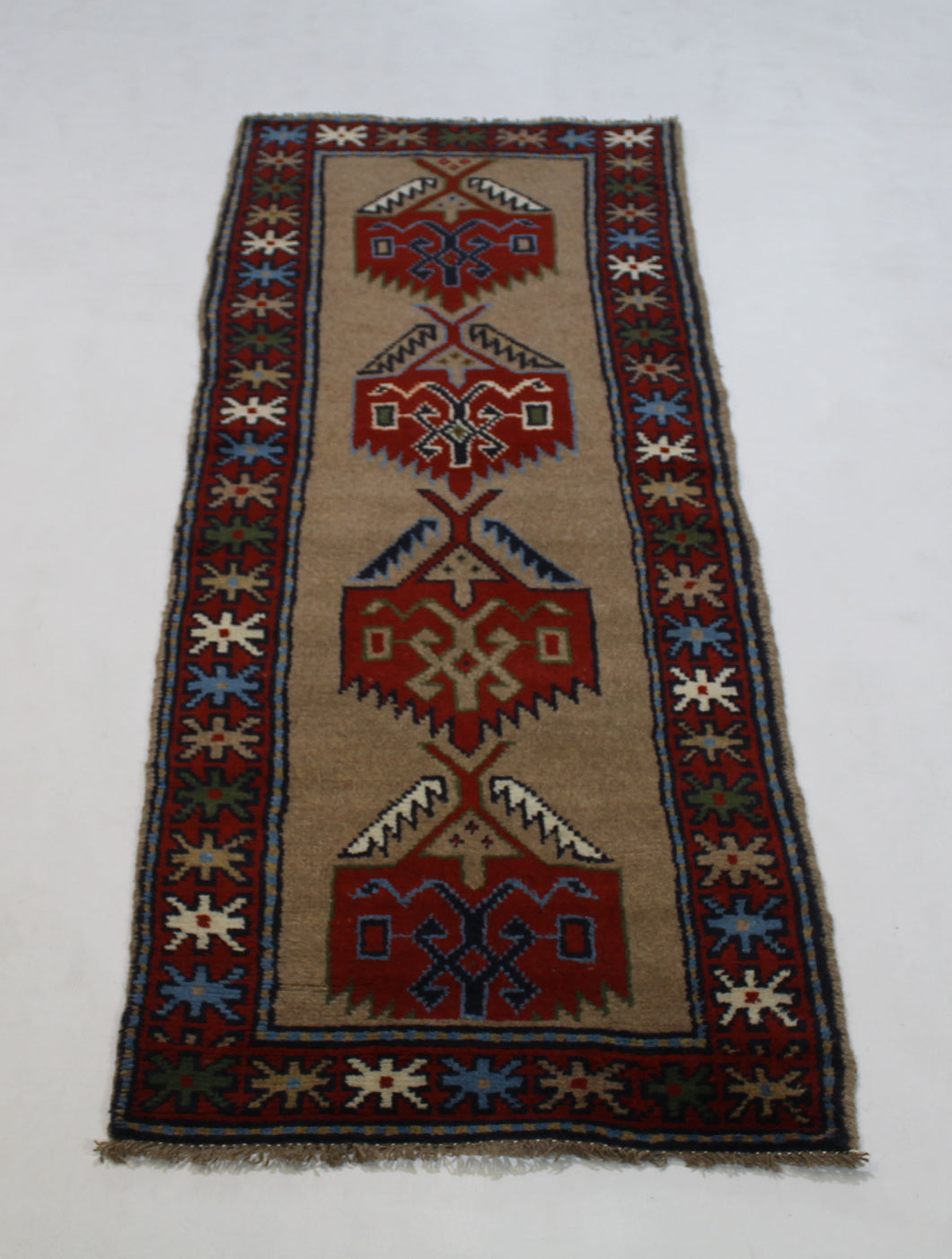 Handmade Antique, Vintage oriental Persian Shiraz  gabbeh - 195 X 65 cm