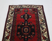 Load image into Gallery viewer, Handmade Antique, Vintage oriental Persian Mazlaghan  rug - 310 X 107 cm
