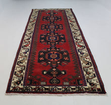 Load image into Gallery viewer, Handmade Antique, Vintage oriental Persian Mazlaghan  rug - 310 X 107 cm
