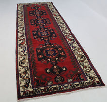 Load image into Gallery viewer, Handmade Antique, Vintage oriental Persian Mazlaghan  rug - 310 X 107 cm
