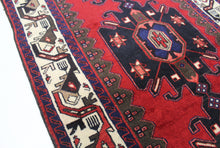 Load image into Gallery viewer, Handmade Antique, Vintage oriental Persian Mazlaghan  rug - 310 X 107 cm
