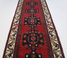 Load image into Gallery viewer, Handmade Antique, Vintage oriental Persian Mazlaghan  rug - 310 X 107 cm
