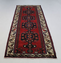 Load image into Gallery viewer, Handmade Antique, Vintage oriental Persian Mazlaghan  rug - 310 X 107 cm
